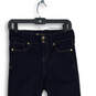 Womens Dark Blue Denim 5 Pockets Design Mid-Rise Skinny Jeans Size 8P image number 3