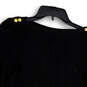 Womens Black Crew Neck Cable-Knit Long Sleeve Pullover Sweater Size Medium image number 3
