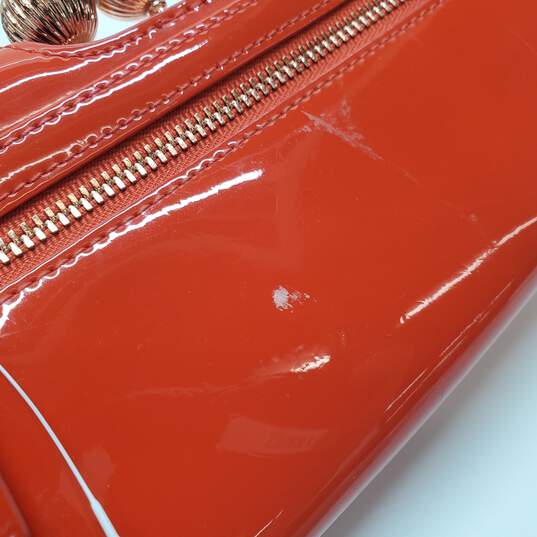 Ted Baker Bobble Snap Patent Leather Matinee Wallet in Brilliant Orange-Red image number 3