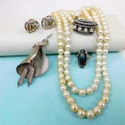 Vintage Lisner, Sarah Coventry & Faux Pearl Silver Tone Jewelry 84.6g