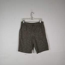Mens Camouflage Elastic Waist Drawstring Flat Front Bermuda Shorts Size 10T