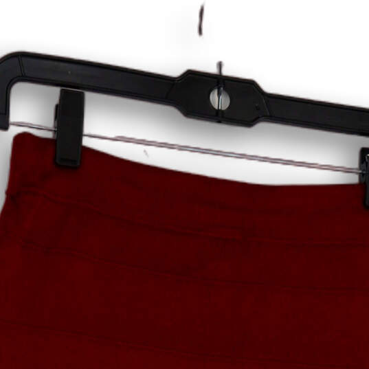 Womens Red Flat Front Elastic Waist Pull-On Bandage Skirt Size Medium image number 4