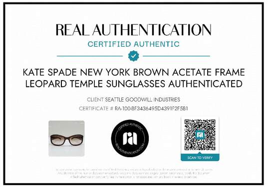 AUTHENTICATED KATE SPADE 'DEE/S' LEOPARD TEMPLE SUNGLASSES image number 2