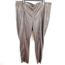 Marc New York Women Brown Faux Leather Pants 2X NWT