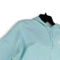 Womens Blue Hooded Long Sleeve Regular Fit Cropped Pullover Sweatshirt XS image number 3