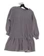NWT Womens Gray Band Sleeve Crew Neck Ruffle Casual Mini Dress Size XS image number 1
