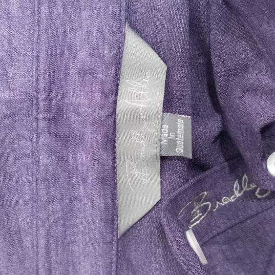 Bradley Allen Men's Purple Heavy Weight/Super Heavy Weight Polo Dress Shirt (No Size) NWT image number 3