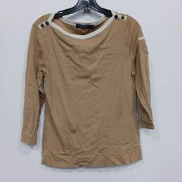 Lauren Ralph Lauren Long Sleeve Tan T-Shirt Women's Size L