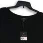 NWT Simply Vera Vera Wang Womens Black V-Neck Short Sleeve Blouse Top Size L image number 3