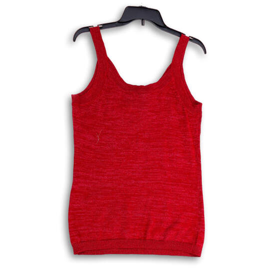 NWT Womens Red Knitted Sleeveless Wide Strap Scoop Neck Pullover Tank Top 0 image number 2