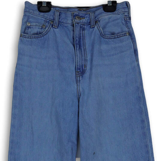 Mens Blue Denim Medium Wash Pockets Regular Fit Wide Leg Jeans Size 26 image number 3