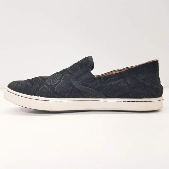 OluKai Pehuea Leather Slip On Sneakers Black 9 image number 3