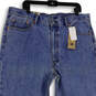 NWT Mens Blue Denim Medium Wash Pockets Relaxed Fit Tapered Jeans Sz 40/30 image number 3