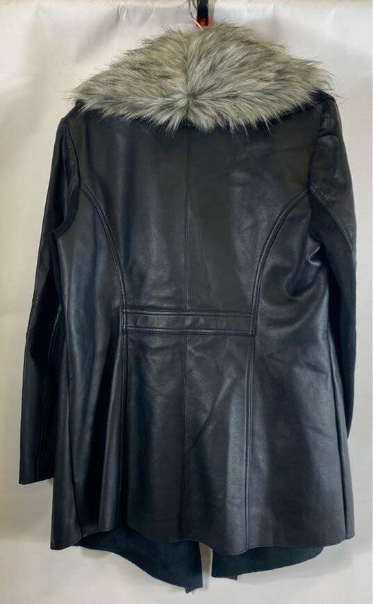 Dennis Basso Women's Black Faux Leather Jacket-L image number 2