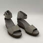 Womens Joanie II Gray Leather Back Zip Wedge Ankle Strap Sandals Size 7.5 image number 1