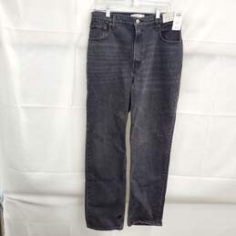 Abercrombie & Fitch Women's The 90s Straight Ultra High Rise Aged Black Jean Size 10R NWT