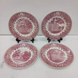 Wedgwood China Set of 4 Commemorative Weslyan Univ. Plates