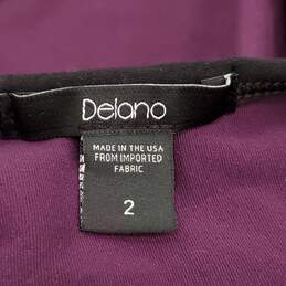 Delano Women Purple/Black Wrap Top Sz XS