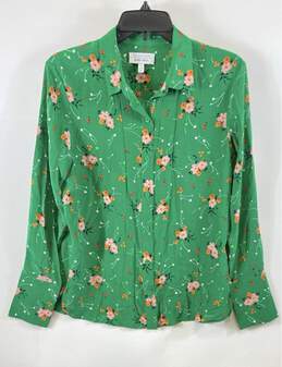 Los Angeles & Other Stories Women Green Floral Blouse Sz 6