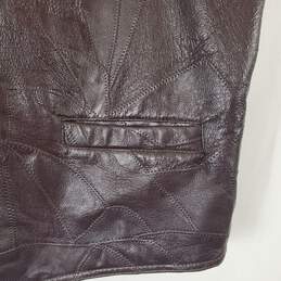 Men's Brown Leather Vest SZ XL alternative image