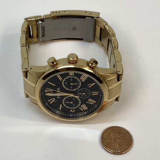 Designer Fossil BQ1733IE Gold-Tone Strap Chronograph Dial Analog Wristwatch image number 3