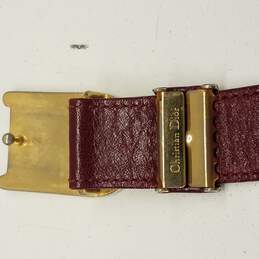 Christian Dior Leather Belt Men's Sz S Burgundy alternative image