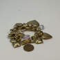 Designer Betsey Johnson Gold-Tone Link Chain Love Heart Charm Bracelet image number 2
