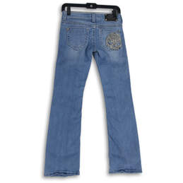 Womens Blue Denim Medium Wash 5 Pocket Design Straight Leg Jeans Size 2 alternative image