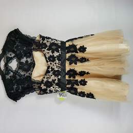 Masquerade Women Black & Peach Formal Dress 6 NWT alternative image