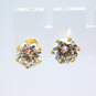 14K Yellow Gold Cubic Zirconia Statement Post Earrings 2.2g image number 3