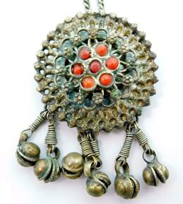 VNTG Silver Tone Coral Tibetan Style Pendant Necklace alternative image
