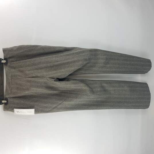 Travis Ayers Studio Women Grey Brown Multistripe 2 Piece Pants Suit Blazer Dress Pants L 12 NWT image number 6