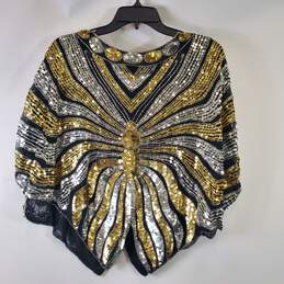 Unbranded Women Silver/Gold/Black Sequin Blouse OS