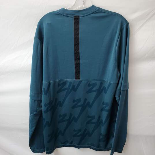 Men's Air Jordan Dry Fit Turquoise Long Sleeve Shirt Size M NWT image number 7