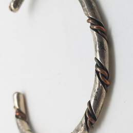 Sterling Silver Copper Wire Wrap Cuff 5.5inch Bracelet 22.9g alternative image