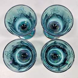 Vintage, Set of 4 Indiana Glass Blue Carnival Glass Goblets alternative image