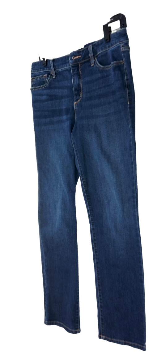 Women's Blue Medium Wash Denim Straight Leg Jeans Size 8S image number 1