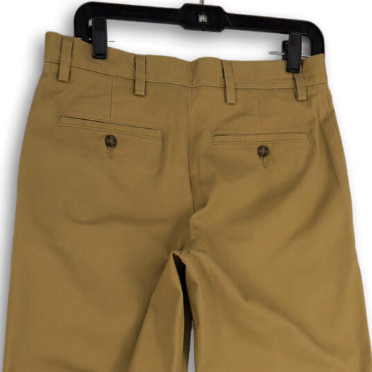 Mens Beige Flat Front Slash Pocket Straight Leg Chino Pants Size 30x29 image number 4