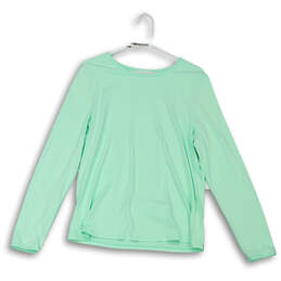 Womens Green Zip Pocket Long Sleeve Sun Protection Pullover T-Shirt Size XL