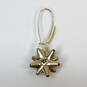 Designer Betsey Johnson Gold-Tone Bow Christmas Rhinestone Dangle Earrings image number 1