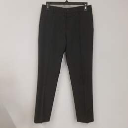 Womens Dark Gray Pleated Front Slash Pockets Formal Dress Pants Size 44