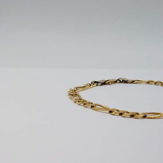 14k Gold Chunky 6.5mm 9.5 Inch Figaro Chain Bracelet/Anklet 13.3g image number 3