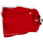 Mens Red Long Sleeve Mock Neck 1/4 Zip Activewear Track Jacket Size 2x image number 1