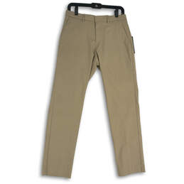 NWT Mens Tan Flat Front Slash Pocket Straight Leg Chino Pants Size 30x30