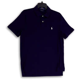 Mens Blue Pima Soft Touch Short Sleeve Collared Golf Polo Shirt Size M