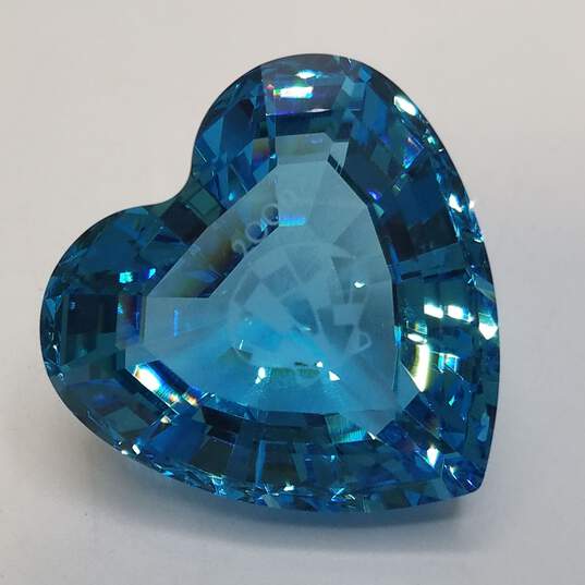 Swarovski Faceted Blue Crystal Heart Paper Weight + Mickey Mouse Crystal Tattoo W/Box 51.0g image number 2