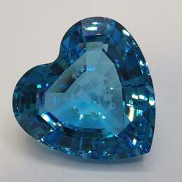 Swarovski Faceted Blue Crystal Heart Paper Weight + Mickey Mouse Crystal Tattoo W/Box 51.0g alternative image