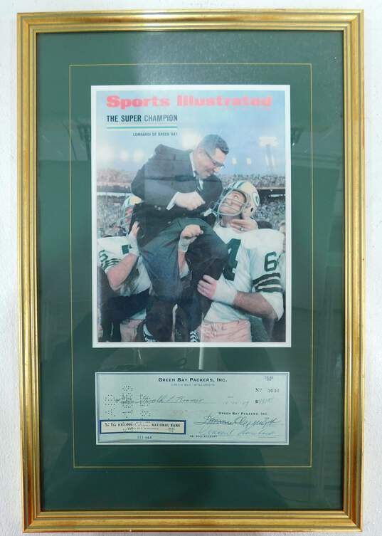 1959 Vince Lombardi Signed Check To/Endorsed by Jerry Kramer Green Bay Packers image number 1