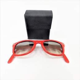 Ray Ban Red Folding Wayfarer Sunglasses RB4105 w/ Leather Case