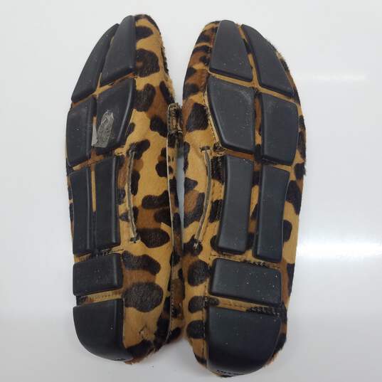 AUTHENTICATED Prada Brown Leopard Print Fur Flats Size 36 image number 4